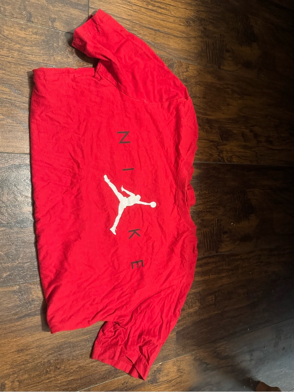 Jordan Red Short Sleeve Crewneck T-Shirt with Black Jumpman